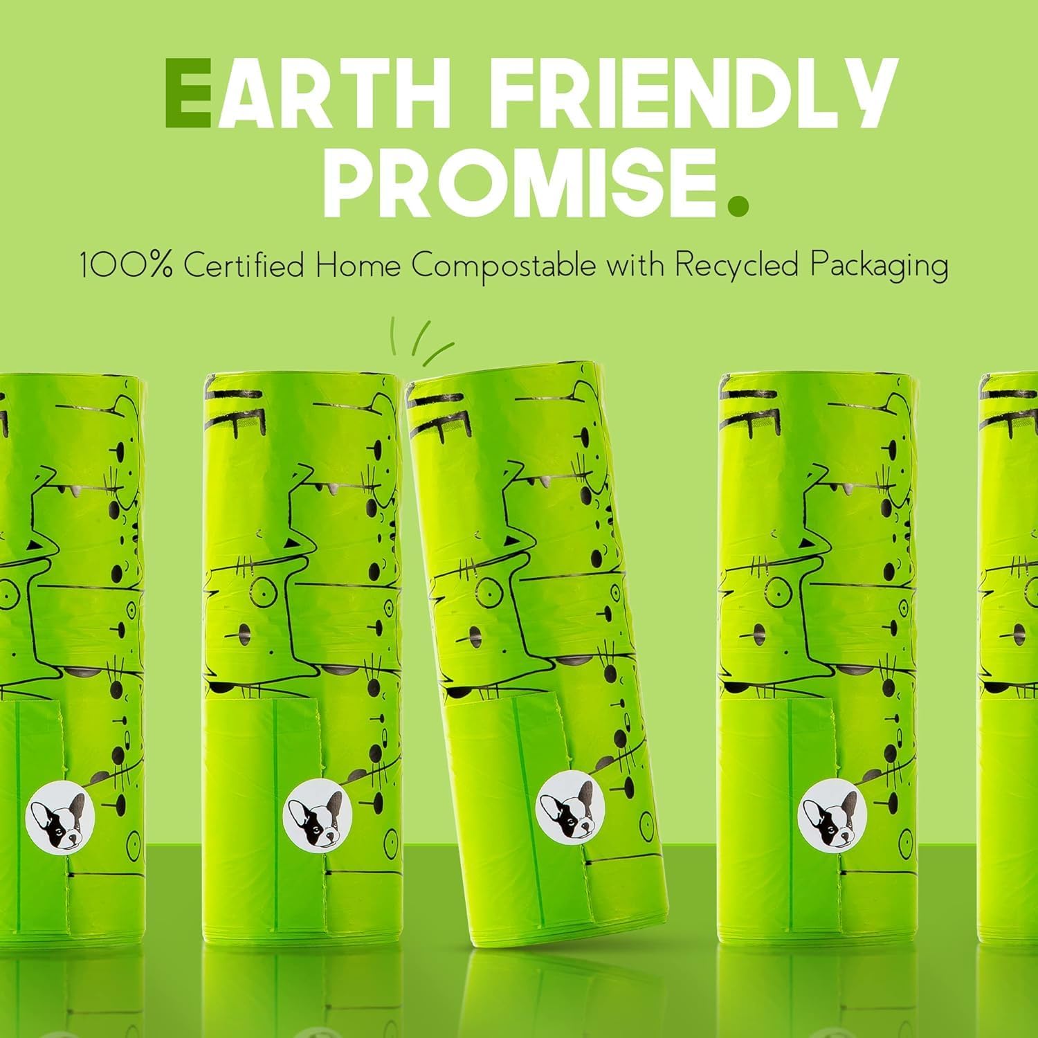 TÜV Austria HOME Compost Certified Standard Dog Poop Bags with Handles