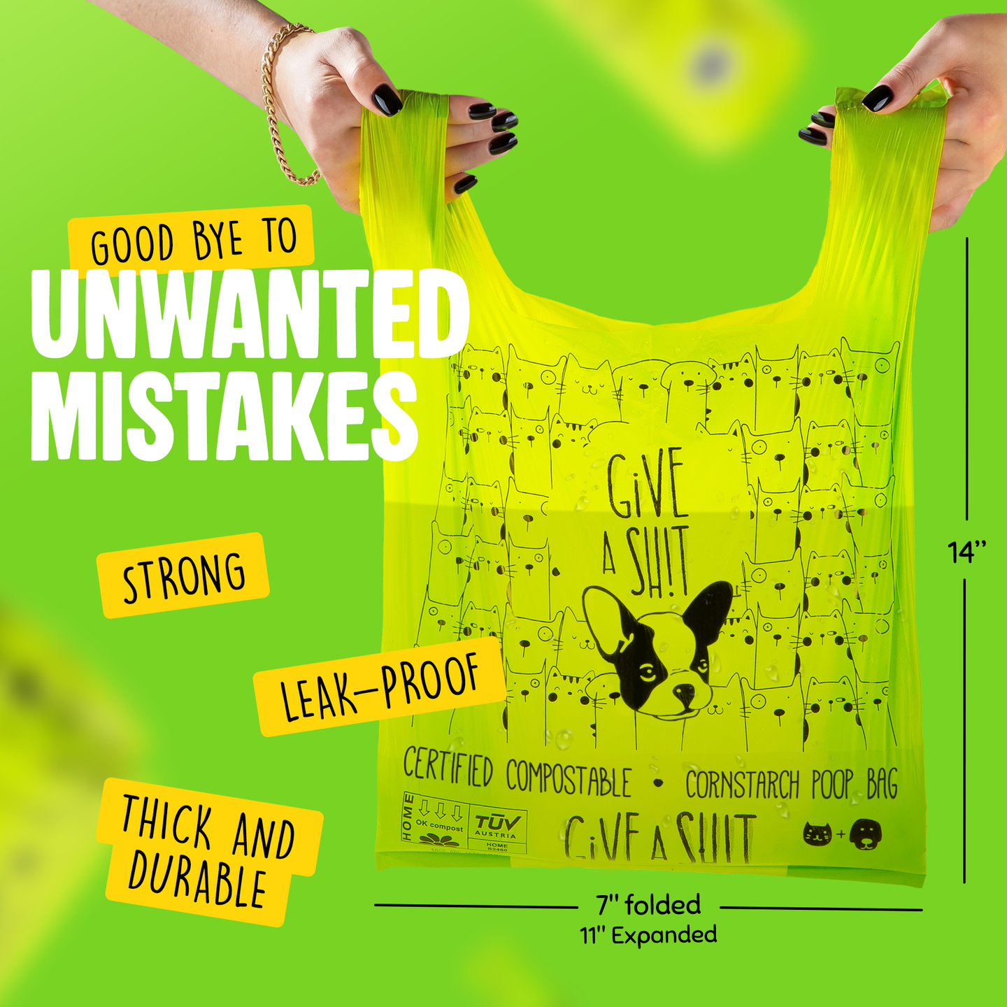 Certified Compostable Dog Poop Bags with Handles