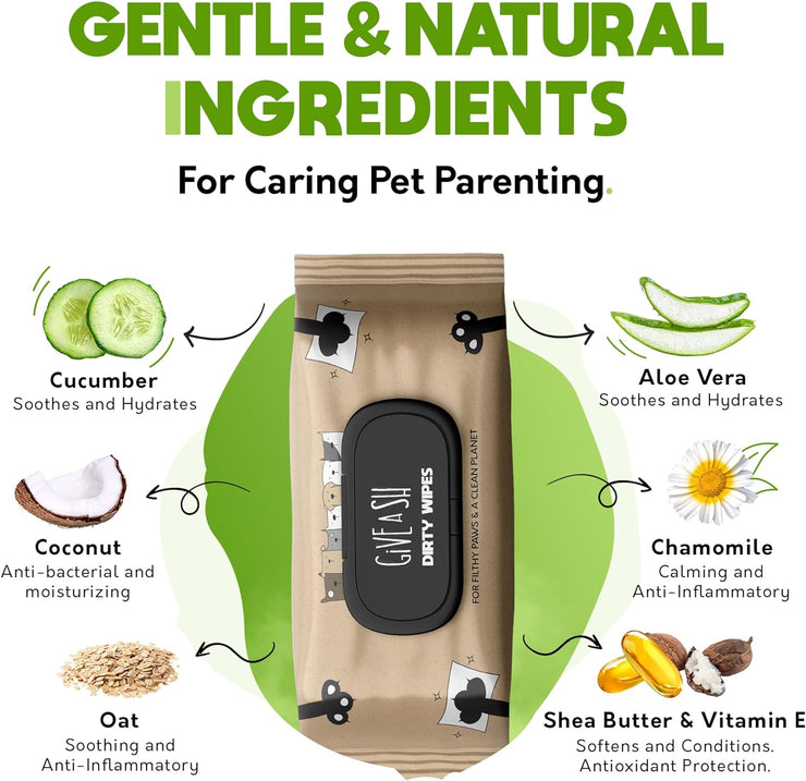 Plant-Based Full Body Pet Wipes for Dogs & Cats - Vet-Designed & Hypoallergenic