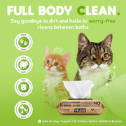 Plant-Based Full Body Pet Wipes for Dogs & Cats - Vet-Designed & Hypoallergenic