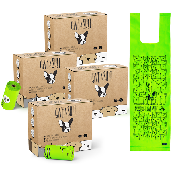 Extra Long Certified Compostable Dog Poop Bags with Handles