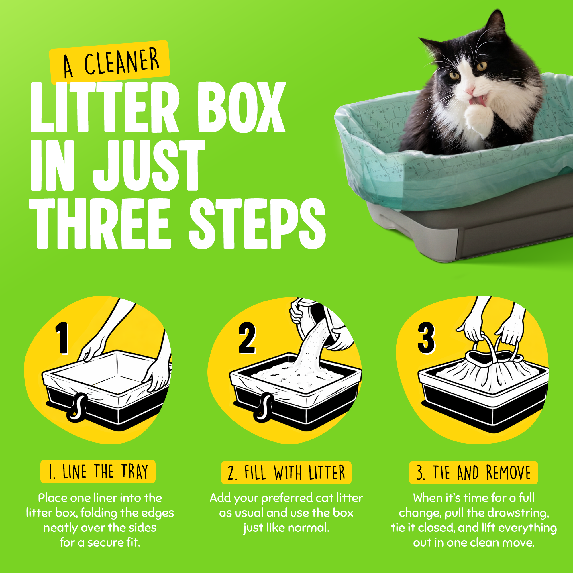 Certified Compostable Cat Litter Tray Liners